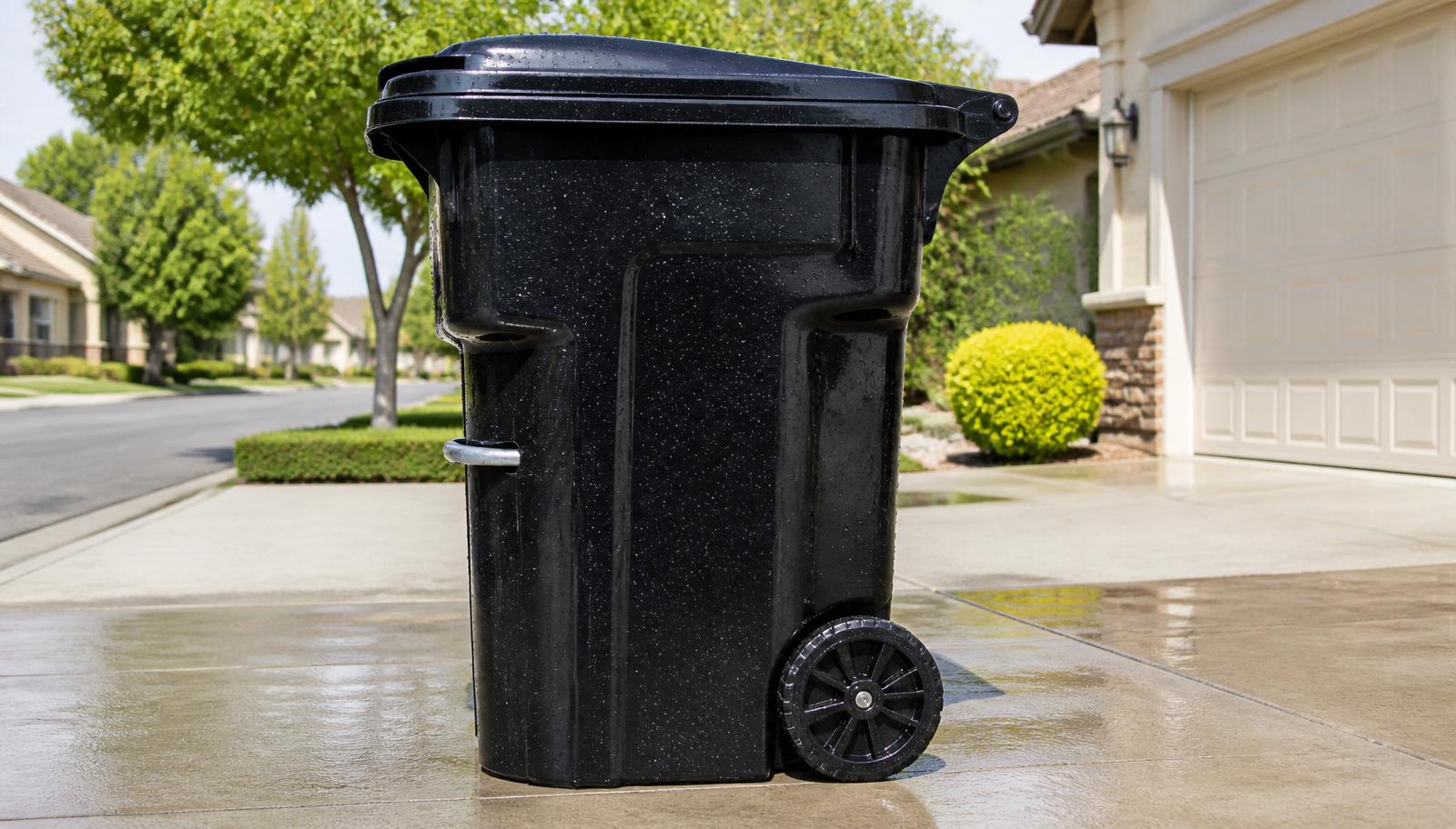 Trash can after professional cleaning